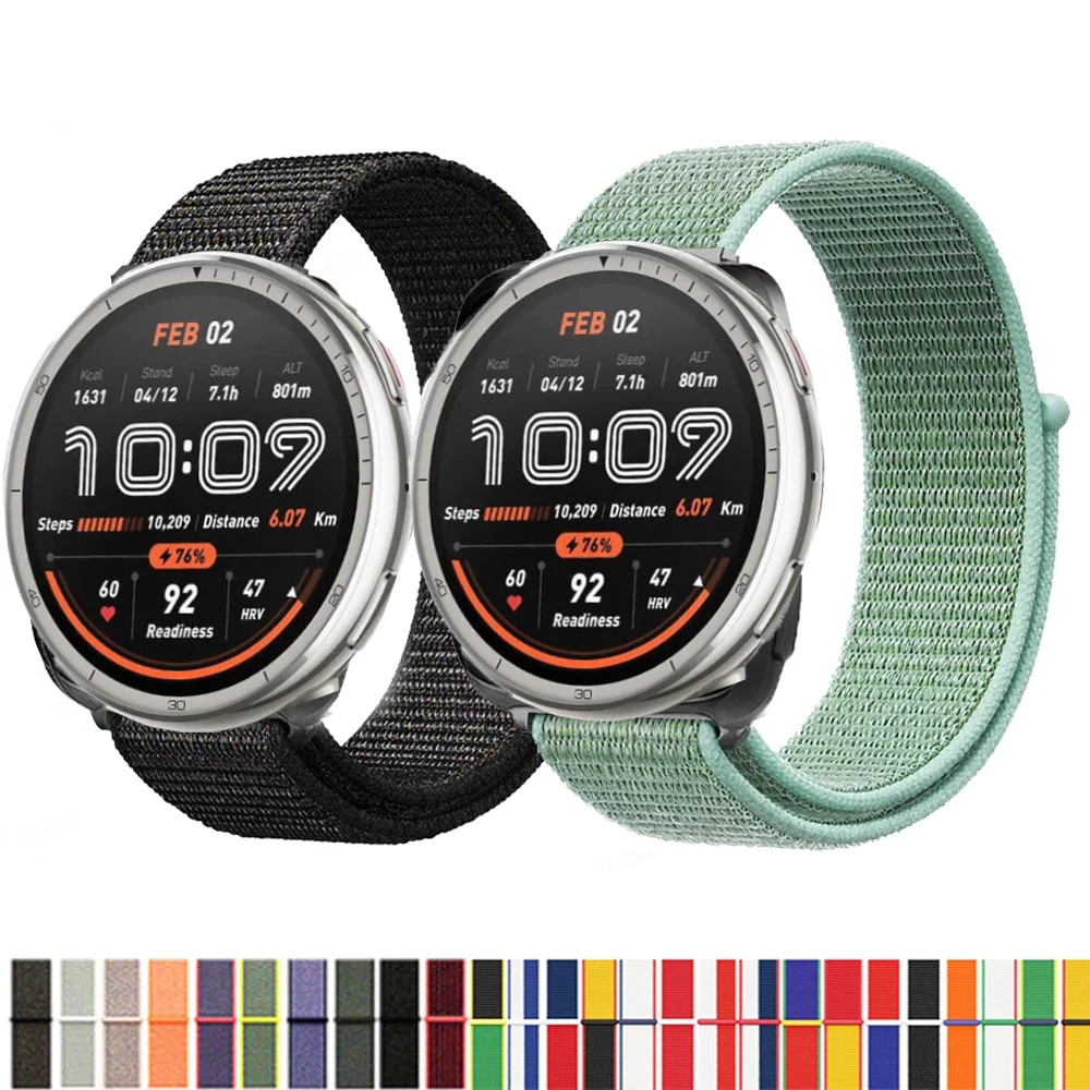 Oanux 22mm Sport Loop Nylon Compatible With Amazfit Helio Strap/Bip 6 Watch Bands