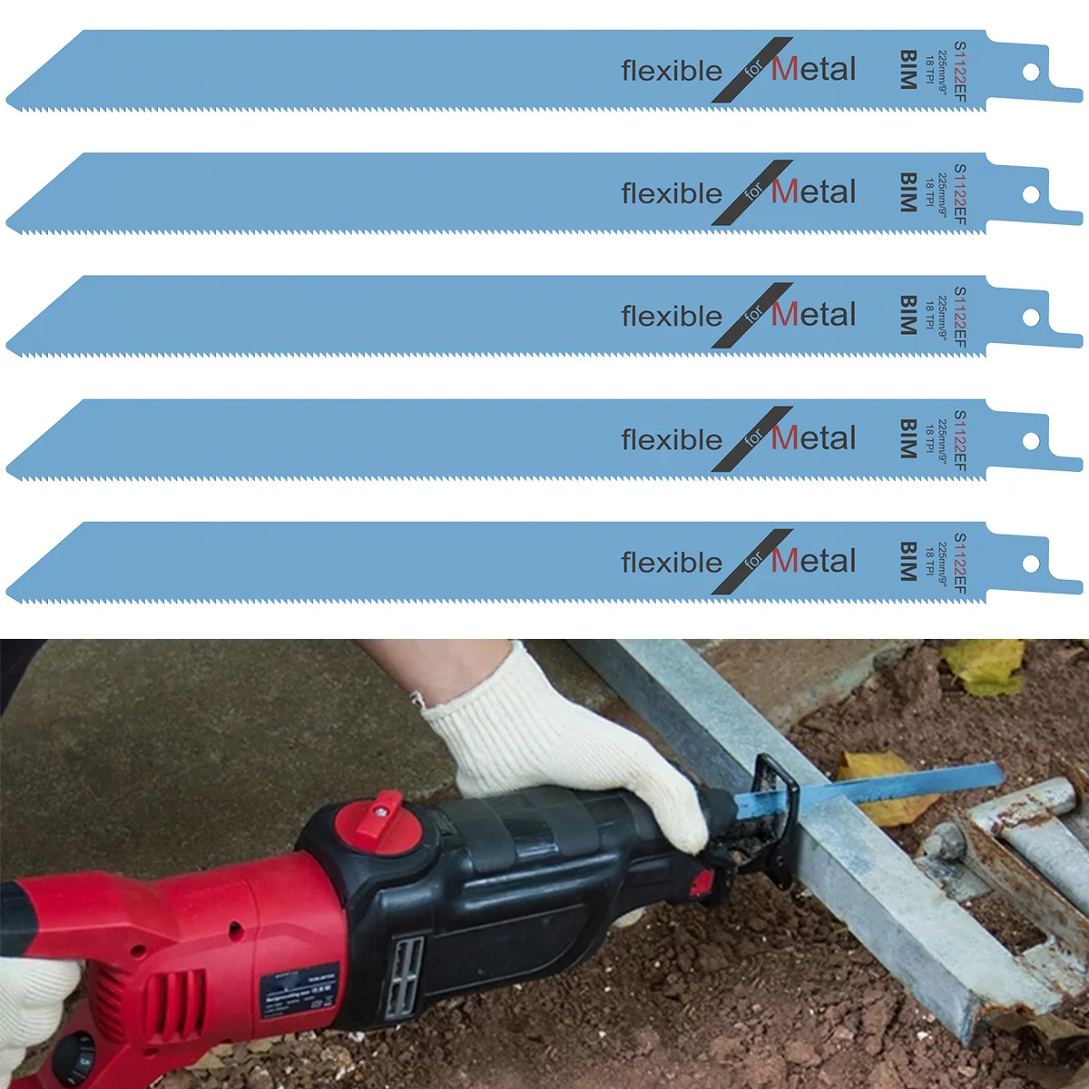 

5Pcs Reciprocating Saw Blades Multi-purpose Saw Blade Sharp Bimetal Recip Saw Blade Wood Metal Cutting Tools