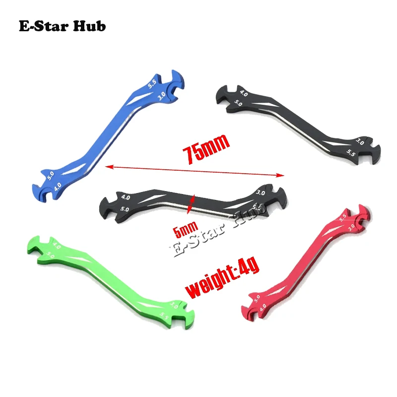 

Turn buckle Rod Tuner / Nut Wrench 4 in 1 Aluminum imperial hex wrench rc 3.0/4.0/5.0/5.5 Tool For 1/10 1/12 RC YD2 D4 D5 Tamiya