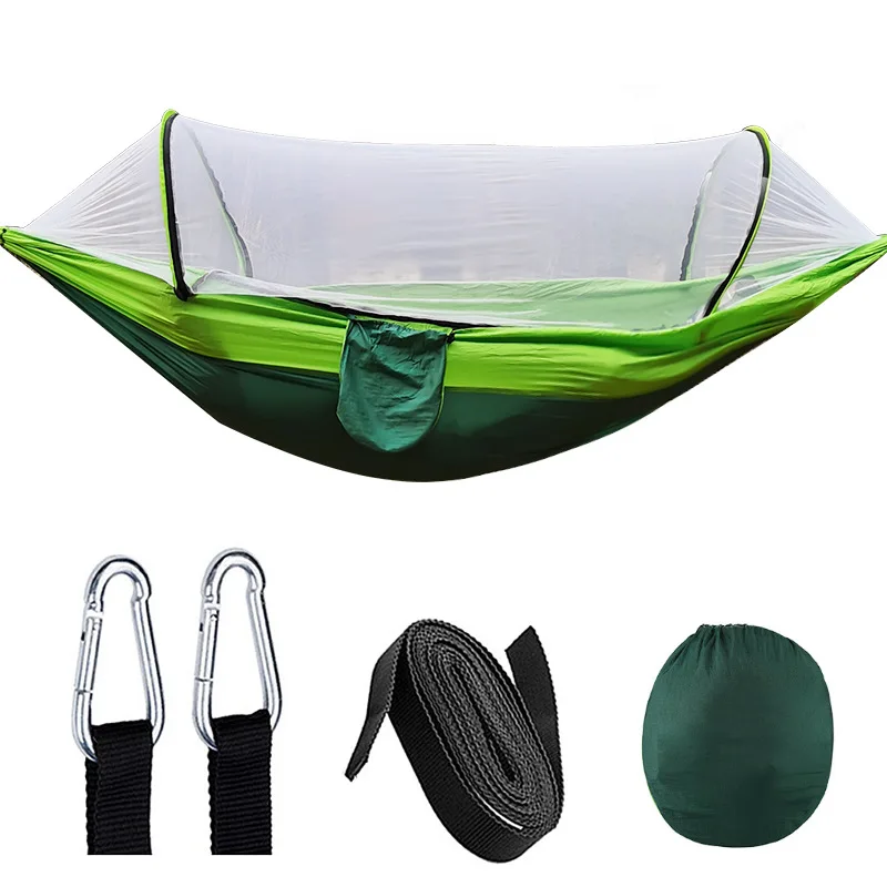 

Mosquito Net Hammock Outdoor Camping Automatic Quick-opening Swing Hammock Double-person Nylon Rocking Swinging Chair 260x140cm