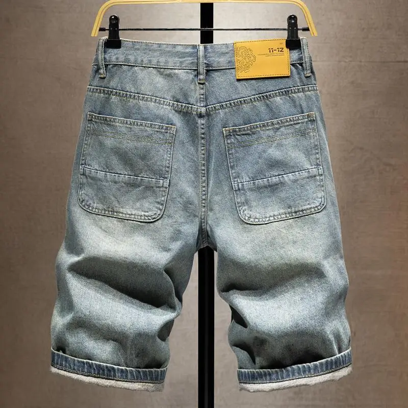 2024 Summer Men's Shorts Outdoor Retro Casual Sports Shorts Pure Cotton Stretch Denim Shorts Fashion Streetwear Men's Clothing