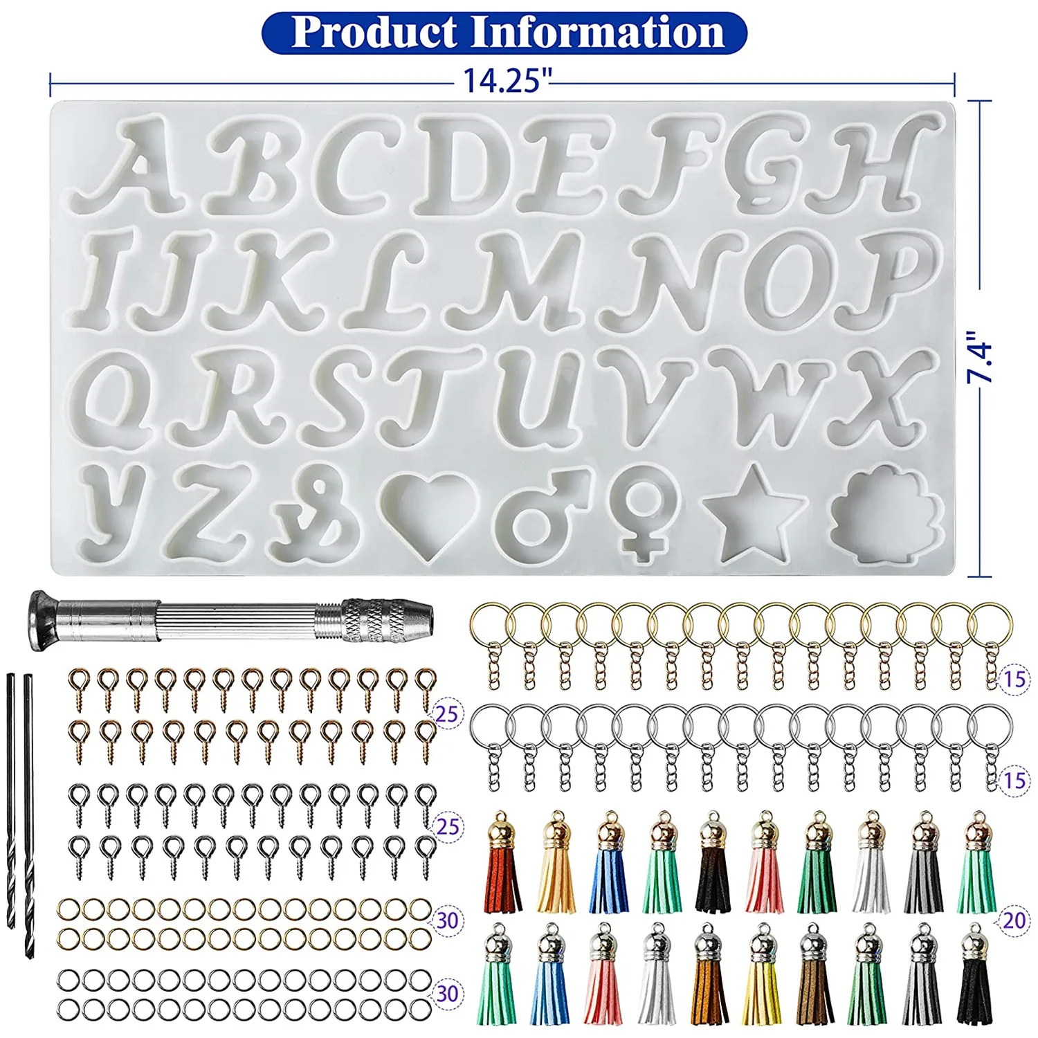 224pcs/Set Letters Resin Mold Jewelry Kits Alphabet Craft Gift DIY Epoxy  Resin Keychain Casting Silicone Mold Making Kit Supply - AliExpress