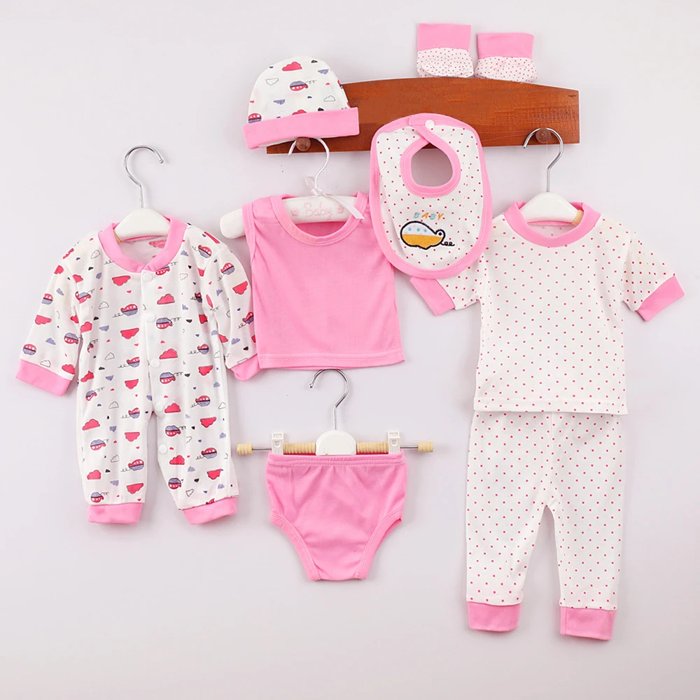 

8Pcs Baby Clothes Sets Boy and Girl Baby Harbin+Top+Pants+Saliva Towel+Socks Newborn Infant Outfit 0 -3M