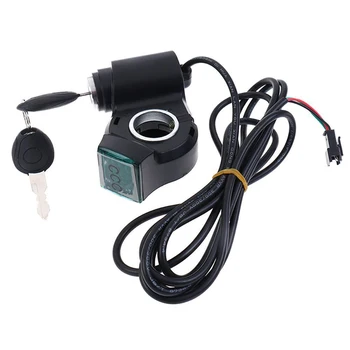 Acceleratore a pollice per E-Bike con blocco a chiave e display livello batteria 24V-72V, impugnatura per scooter elettrico, acceleratore a manopola da 7/8 pollici per manubrio