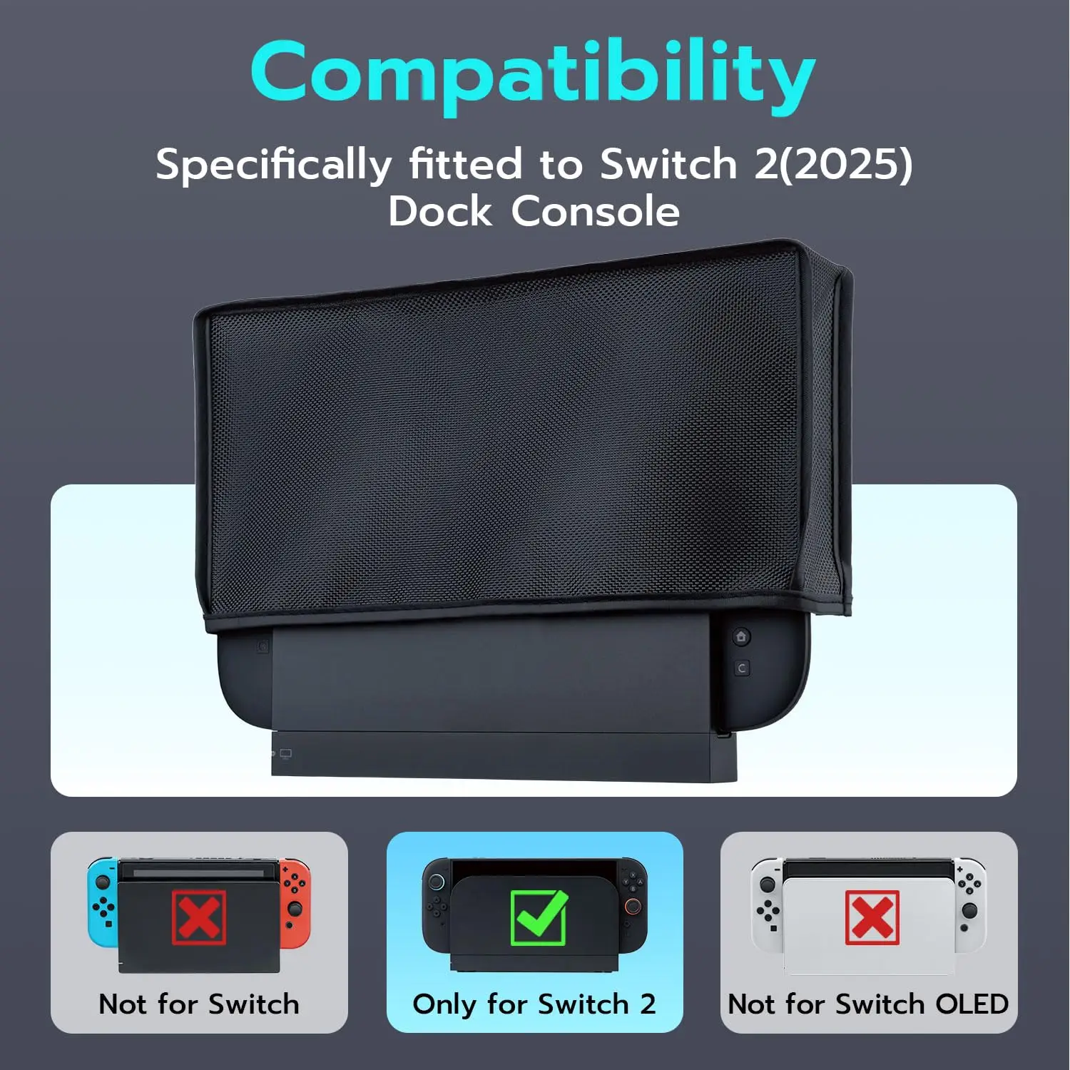 Dust Cover for Switch 2 Console & Dock – Anti-Scratch, Waterproof Protective Sleeve for NS 2 Dust Covers - 3