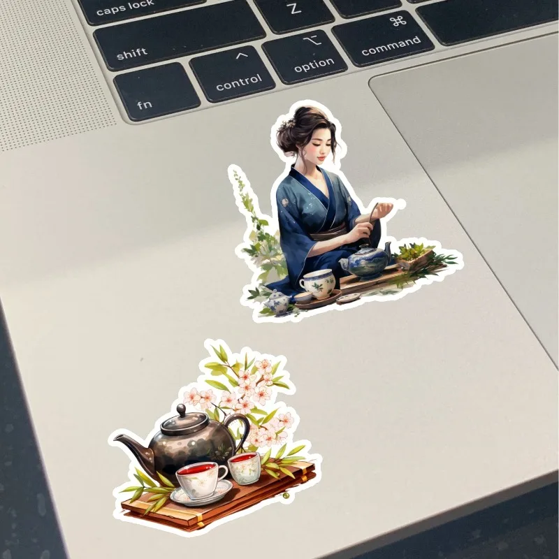 Cute Watercolor Tea Ceremony, Art Stickers Self-made Fashion Girl Scrapbooking /Decorative /DIY Craft Photo Album Journal