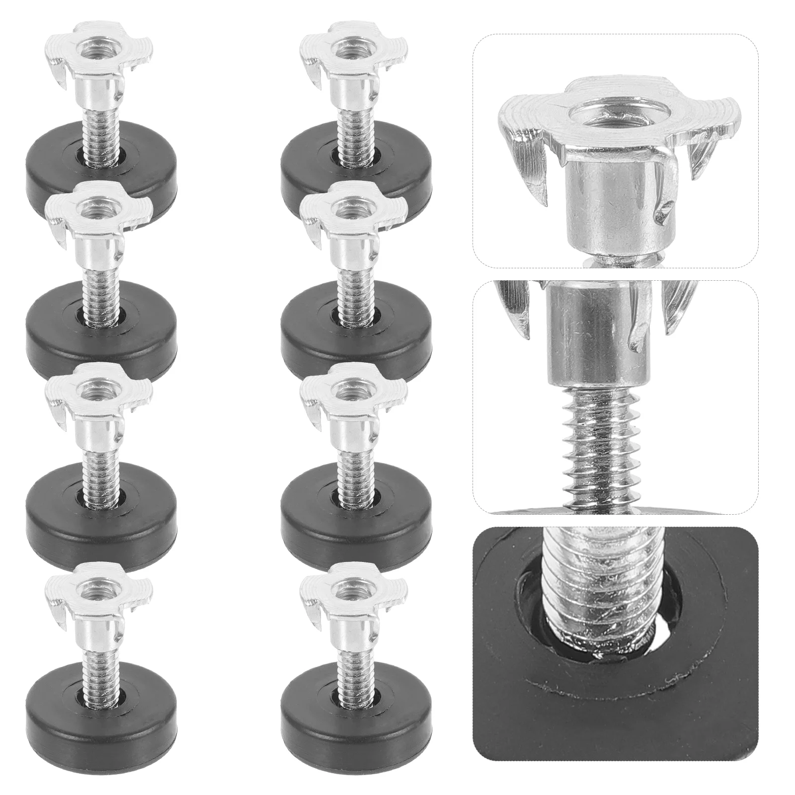 

12 Pcs Heavy Adjustable Sofa Furniture Balance Feet with Square Nut Threaded Alloy Iron and Leveling Pads