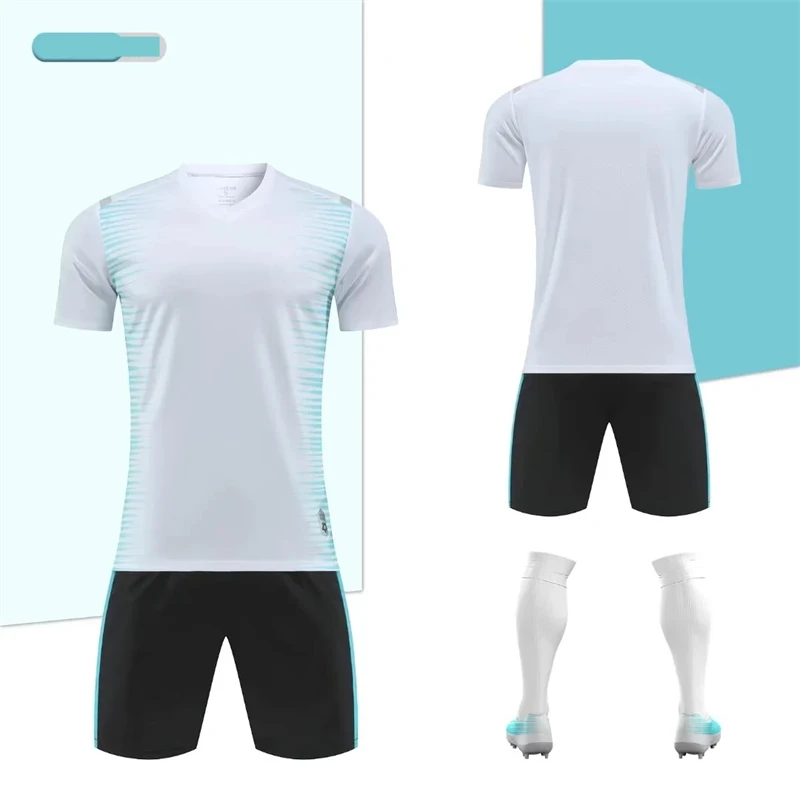 Children Soccer Jersey Top Grade Blank Soccer Kits Girl Boy Football Uniform Sportswear