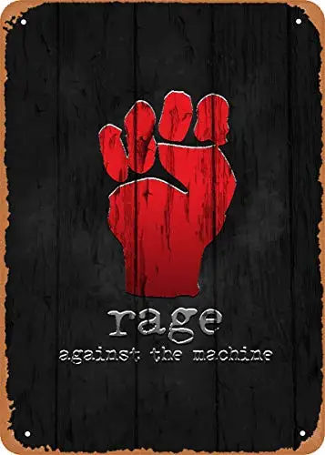 

Металлический винтажный логотип Rage with The Machine, плакат с табличкой, металлический жестяной знак 8x12 дюймов, винтажный Ретро Настенный декор