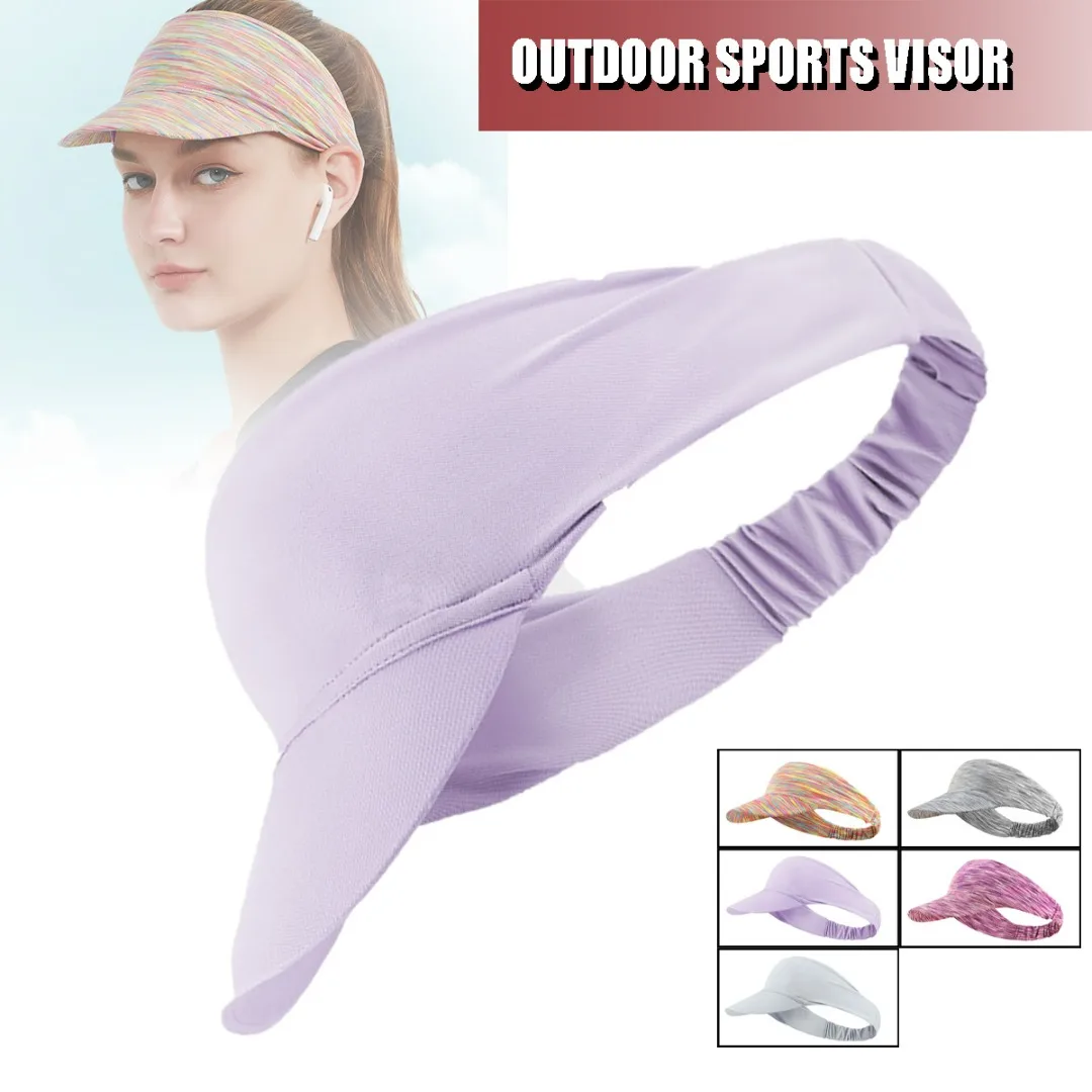 

Adjustable Sports Sun Visor Hat Beach Sun Cap Sweat-absorbing Outdoor Sunscreen Hats Fit for Golf Tennis Running