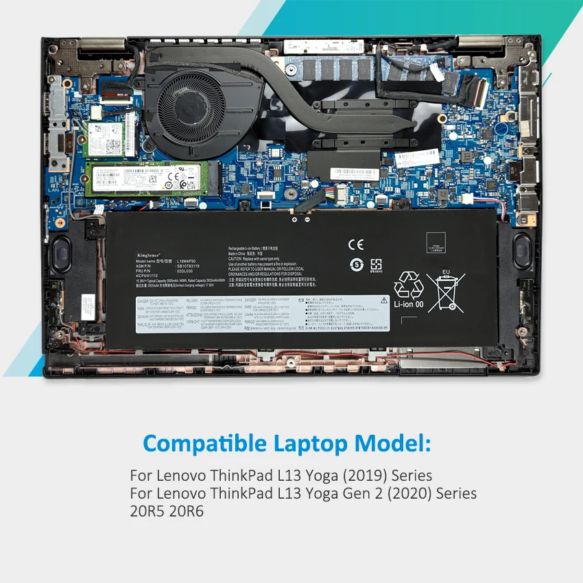 Bateria Kingsener para Lenovo Thinkpad L18m4p90 L18c4p90 Série Yoga L13 Sb10t83119 Sb10t83177 Sb10t83178 5b10w13935 46wh - Imagem 6