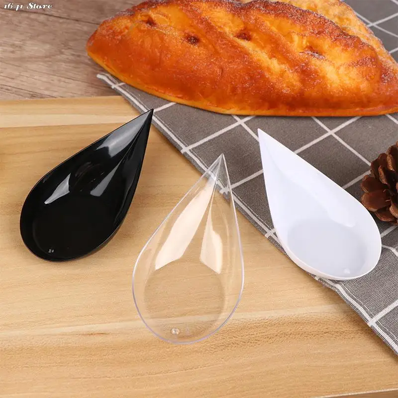 Description Picture 2 of itemNEW 10PCS Plastic Disposable Appetizer Plates Dessert Cups Bowl Spoon Shaped Plate Ice Cream Plate Tea Break Buffet Tableware