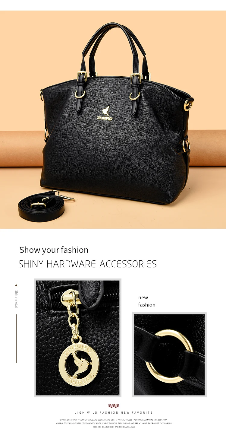 Borsa tote donna in pelle capiente con tracolla e borsetta a mano_voghion.com