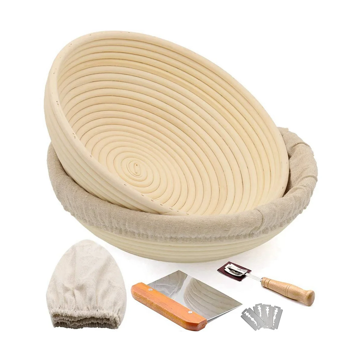 

Proofing Basket for Sourdough Bread Making, Proofing Kit with Cloth Lining for Professional and Home Sourdough Bread