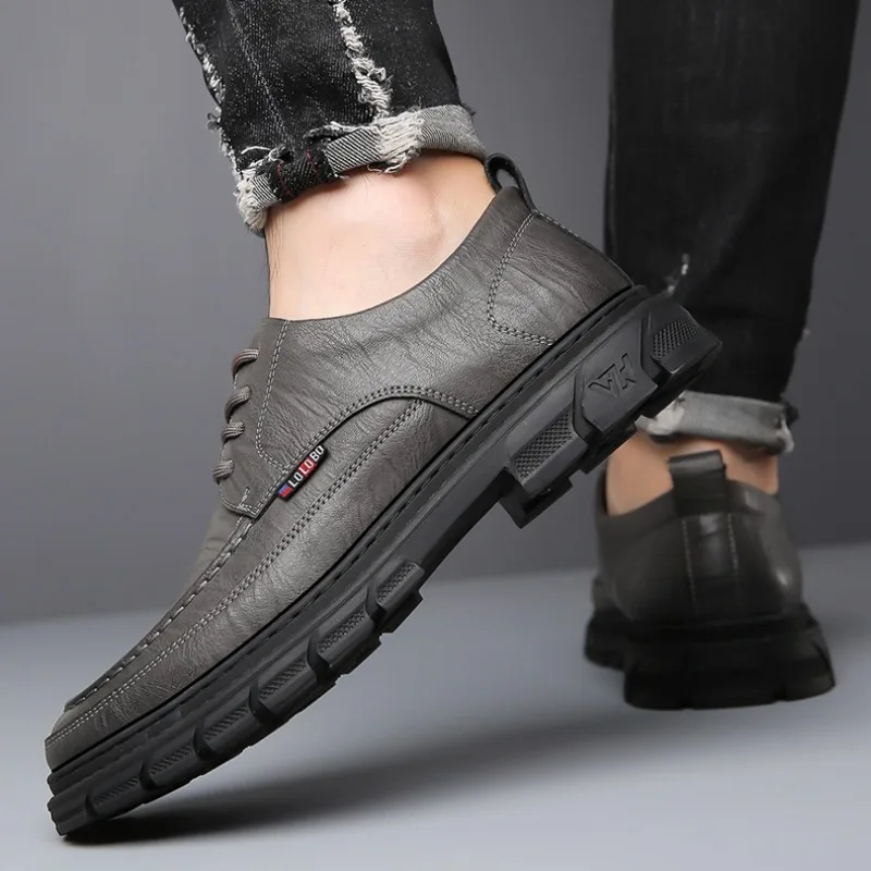 British Leather Business Men's Dress Shoes Spring Autumn Fashion Soft Sole Man Work Shoes Designer Fashion Casual Male