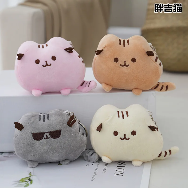 Stuffed Animals Pusheens Plushes Doll Keychains Kids Anime Cat Car Key Ring Girls School Bags Pendant Decoration Classic Toys