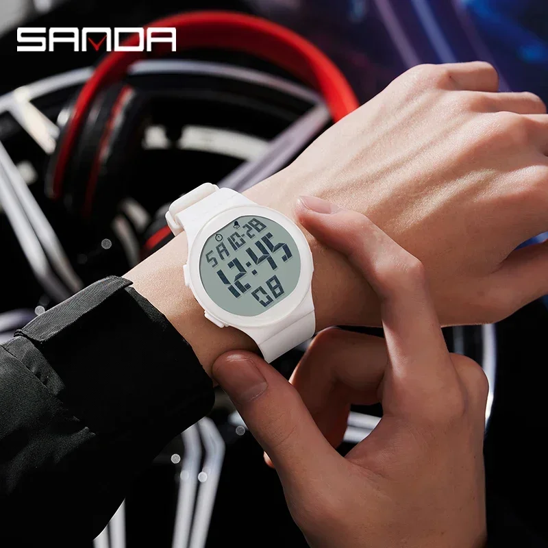 SANDA 2151 Ultra-thin Sports Watch for Men Fashion Countdown Waterproof LED Digital Military Wristwatches Mens Reloj Hombre 6