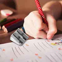 12Pcs Aluminum Pencil Sharpener Modern Simple Design Manual Sharpeners with Adjustable Tip Thickness School Office Stationery 5