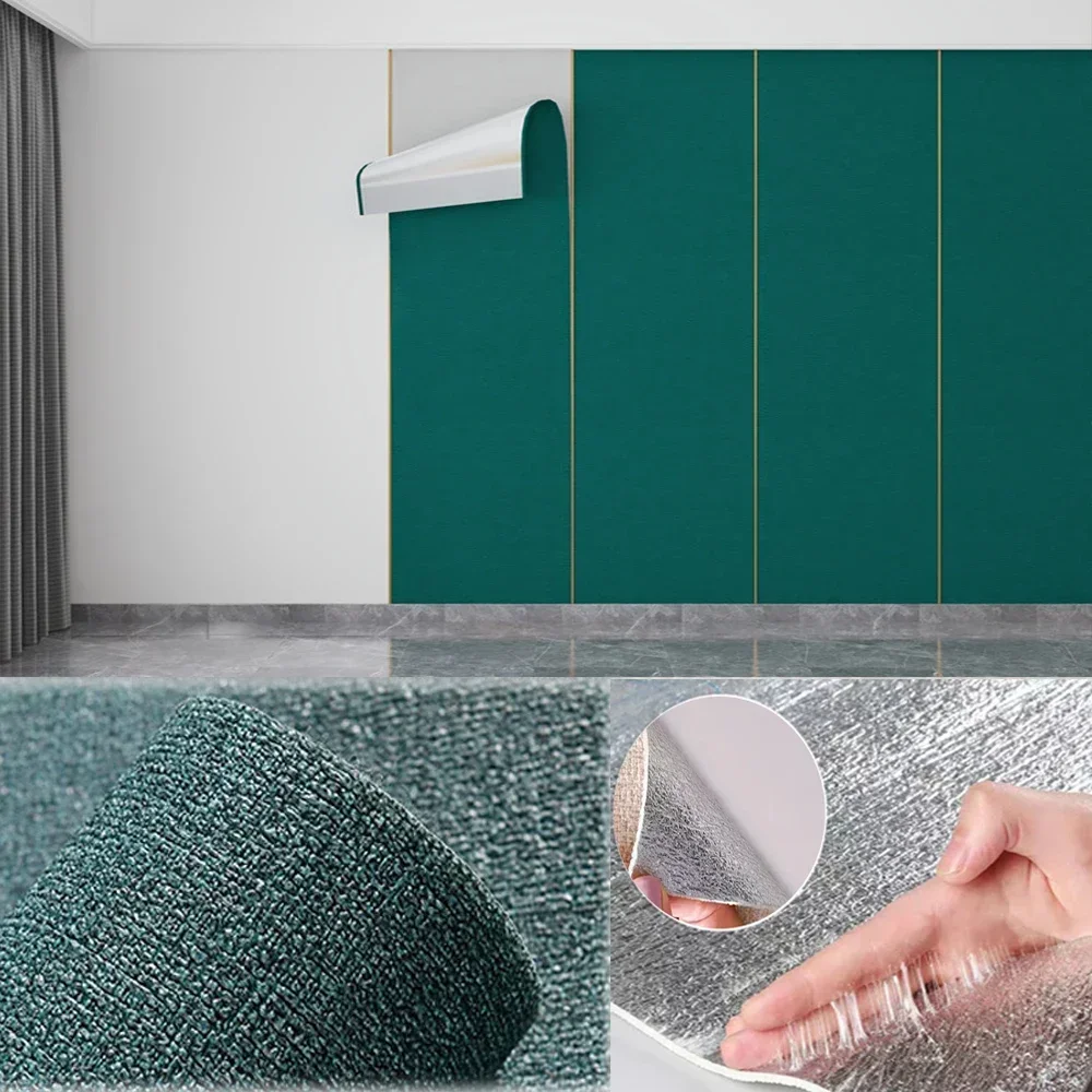 Thickened Waterproof 3D Linen Self-Adhesive Wall Stickers for Bedroom and Living Room Renovation
