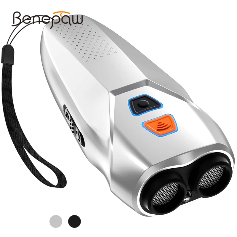 Benepaw Ultrasonic Dog Repeller LED Flashlight Dual Sensor Anti Barking Device Training Deterrent Modes USB Rechargeable