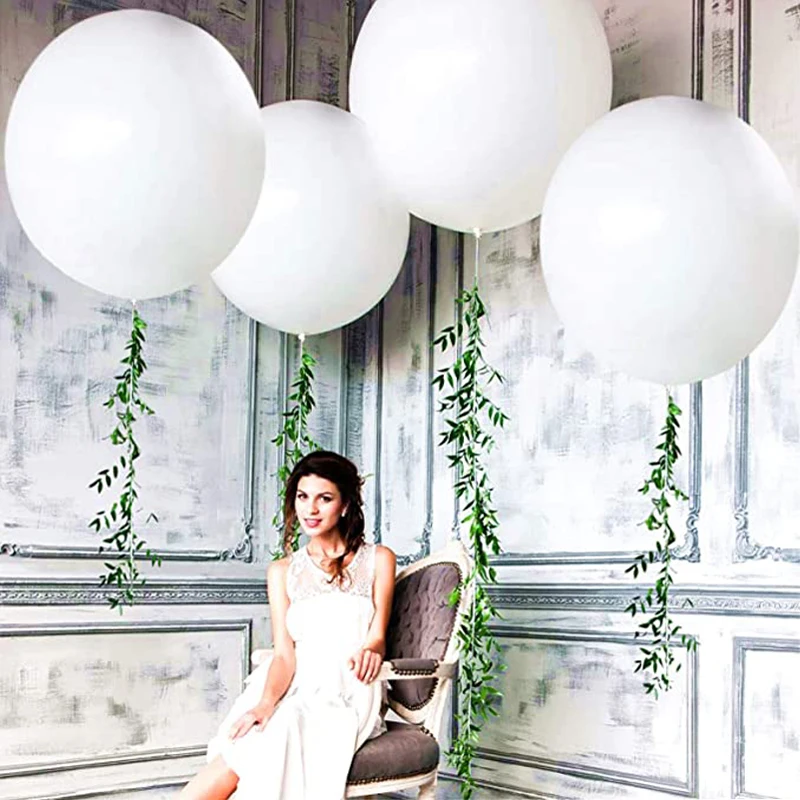 

36Inch Pure White Balloons Giant White Latex Helium Balloons for Birthday Wedding Bridal Shower Party Balons Decoration Supplies