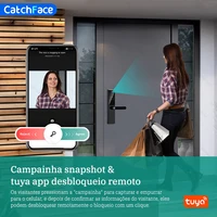 Fechadura inteligente para porta, brasil, tuya, voz portuguesa, fechadura eletrônica digital, wi-fi, aplicativo, senha de impressão digital, desbloqueio rfid para casa - Imagem 2