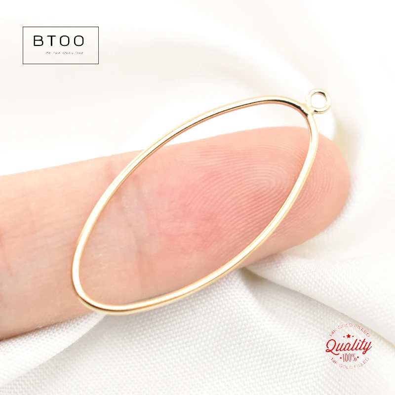 14K Gold Filled Oval Charm with Ring 20MM/30MM Gold Pendant for Jewelry Making DIY Necklace Earring Jewelry Findings Accessories