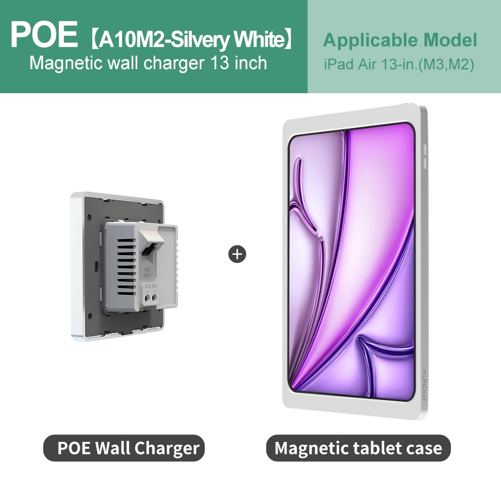 에모니타 벽걸이 충전기 & 아이패드 충전 케이스 PoE & DC 최대 18W 고속 충전 태블릿 홀더 (강력 자석 360도 회전) °  회전 - AliExpress