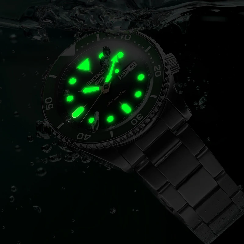 New SEIKO 5 Original Mechanical Watch Sport Dive Watches for Men Automatic 10Bar Waterproof Luminous Rotating Bezel