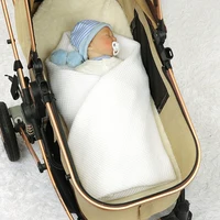 Baby Blankets Knitted Newborn Netural Breathable Month Swaddle Wrap Mat for Infant Boy Girl Crib Cellular Children 90*70cm Cover 6