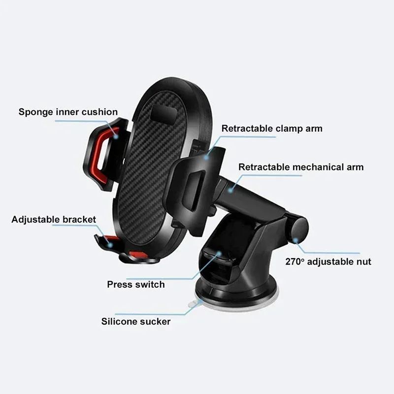 Car Phone Holder Sucker Mount with 360 Degree Rotation