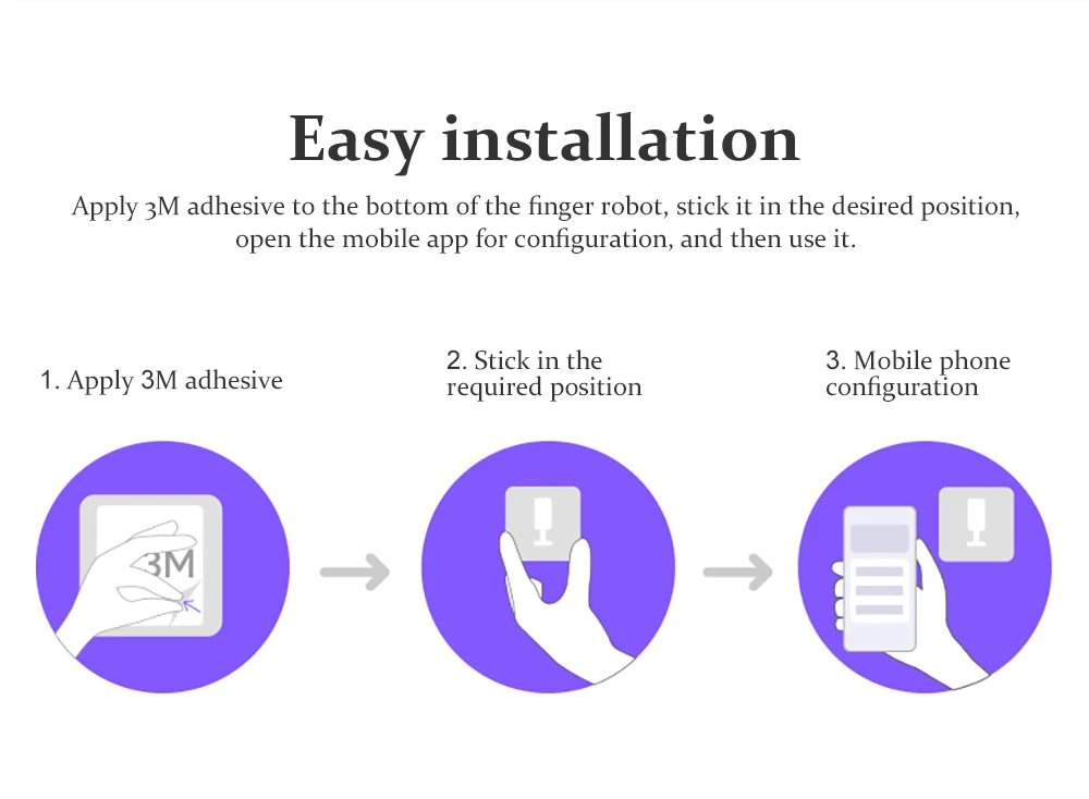 Description Picture 4 of itemTuya Blue-tooth 5.2 Plus Smart Fingerbot Switch Button Pusher Smart Life Timer Voice Control Works With Alexa Assistant Home