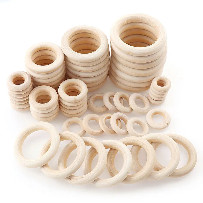 Unfinished Solid Wooden Rings 15-100MM Natural Wood Rings for Macrame DIY Crafts  Wood Hoops Ornaments Connectors Jewelry Making - AliExpress