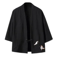 Crane Embroidery Haori Kimono Harajuku Japanese Style Plus Size Men Samurai Costume Yukata Asian Clothes Cardigan Women Jacket - Image 3