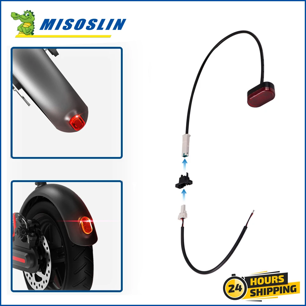 Rear Taillight Electric Scooter for Xiaomi M365 Pro Tail light Lamp Battery Line Fix Buckle Foldable Resistant Brake Light Parts