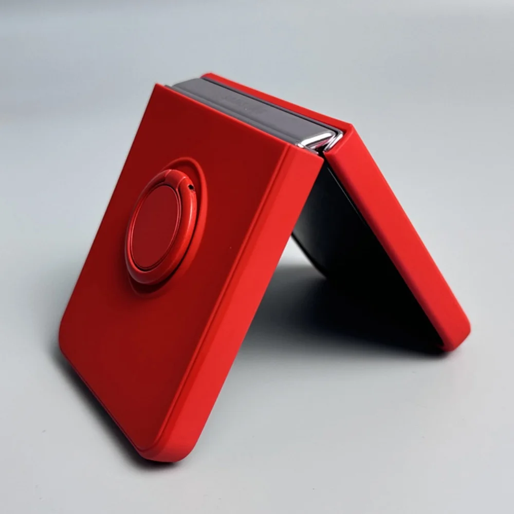 Candy Color Liquid Silicone Magnetic Phone Case with Shockproof Ring Stand