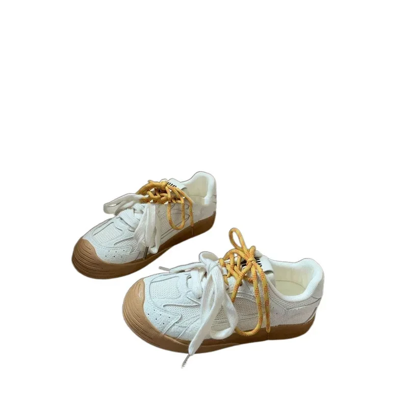Low-Top Women's Sports Shoes De Xin Breathable PU Leather And Rubber Vintage Thick Bottom Casual Sneakers Trendy Brand
