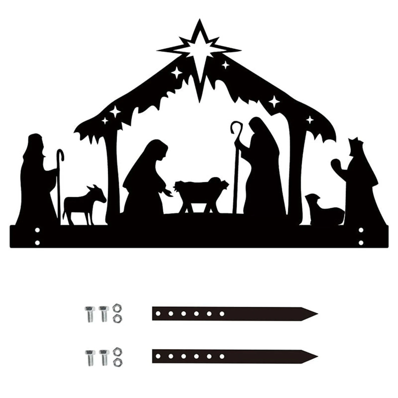 

Birth of Jesus Xmas Yard Sign Religious Innovative Party Backdrop for Lawn Garden Yard Supplies