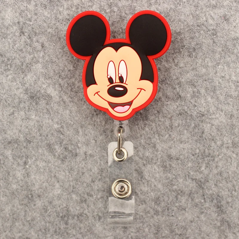 Retractable Badge Reel Badge Holder Retractable ID Tag Retractable ID Lanyard Cartoon Cute Stitch Blue Mouse Retractable Badge Reel For Nurse Doctor Card Holder Office Hospital Name Card Supplies