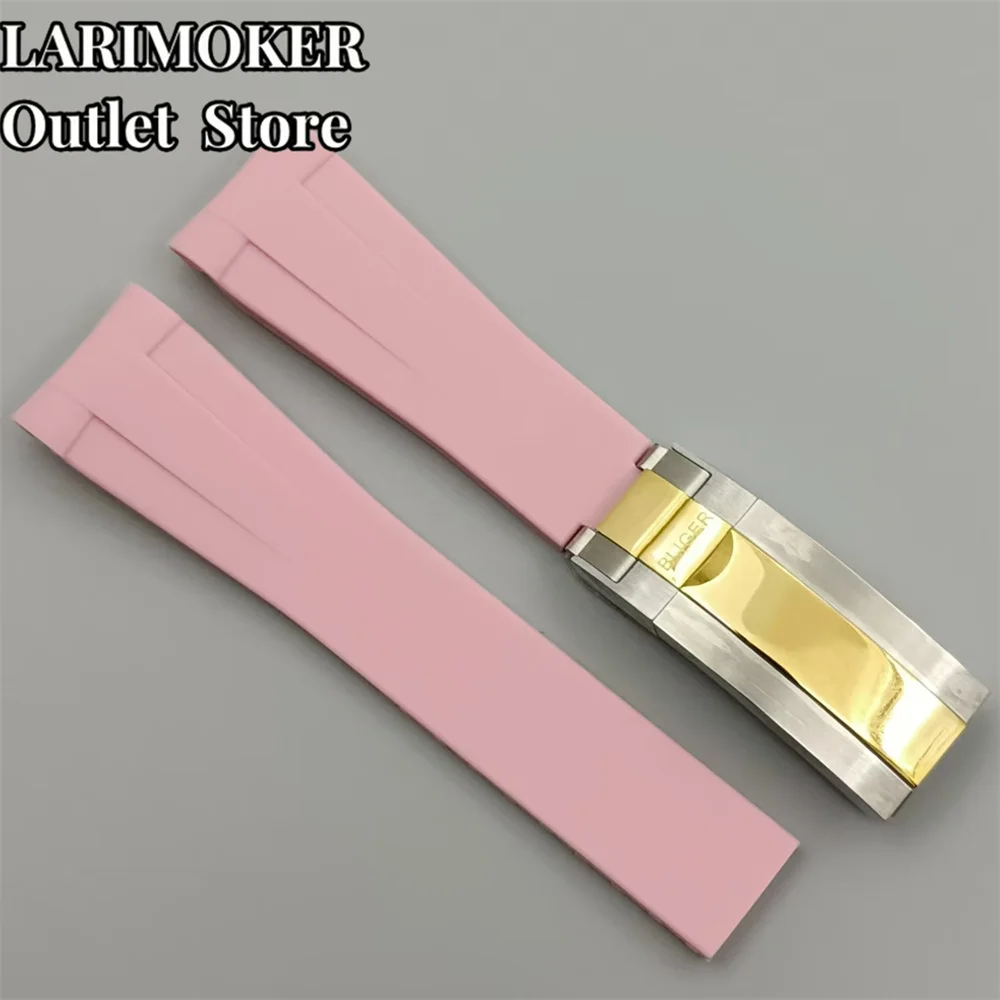20mm Multi-Color Rubber Watch Strap with Stainless Steel Buckle