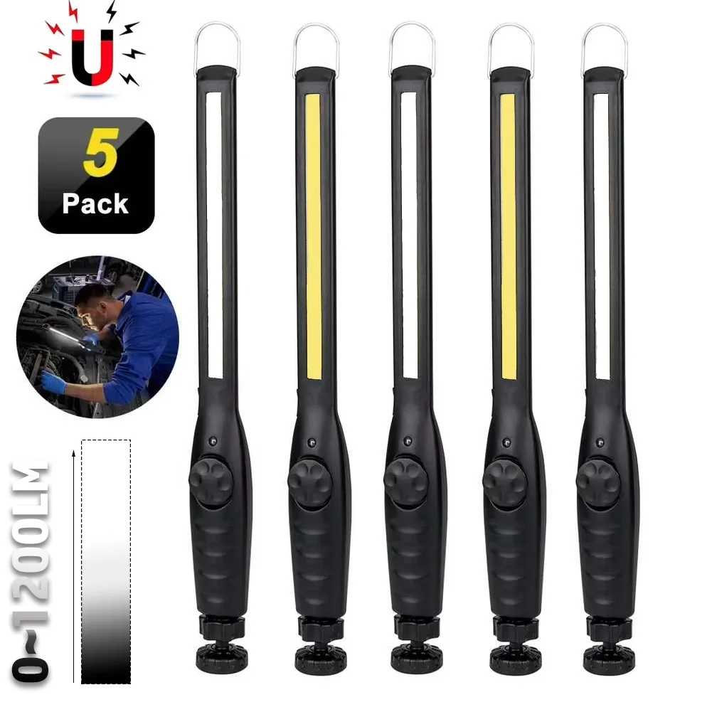 COB + LED Flashlight Magnetic Work Light USB Rechargeable Torch Portable Lantern Inspection Light Camping Car Repair Lamp 1-5Pack camping light portable flashlight portable lanterns camping lamp camping lantern portable work lights portable work light