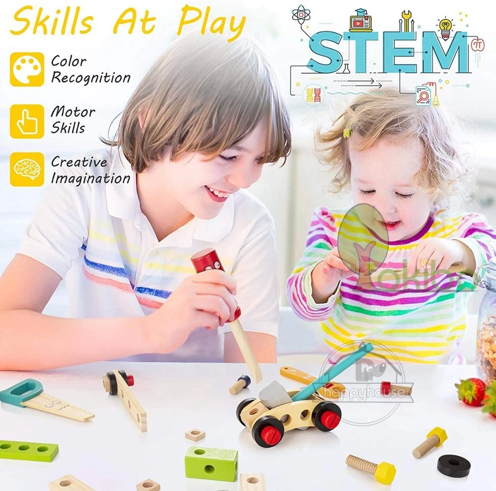 Kids Wooden Toolbox Pretend Play Set Educational Montessori Toys Nut Disassembly Screw Assembly Simulation Repair Carpenter Tool 5 Kids Wooden Toolbox Pretend Play Set Educational Montessori Toys Nut Disassembly Screw Assembly Simulation Repair Carpenter Tool 5