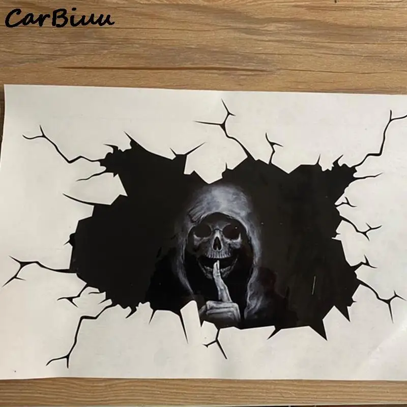 Reflective Car Sticker 1 Piece Car Stickers Personalized Skull Glass Styling Waterproof Halloween Skull Car Stickers Exterior Decoration 20*30 30*40 CM