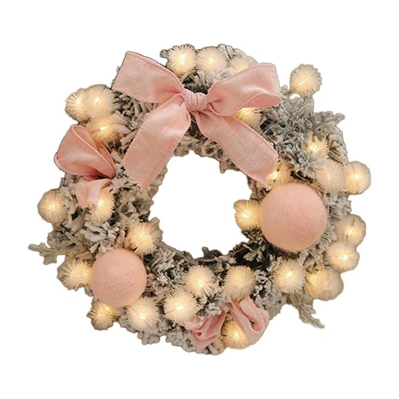 

Christmas Wreath Handmade Rattan Pendant Garland Christmas Tree Door Decoration Wreath Light String