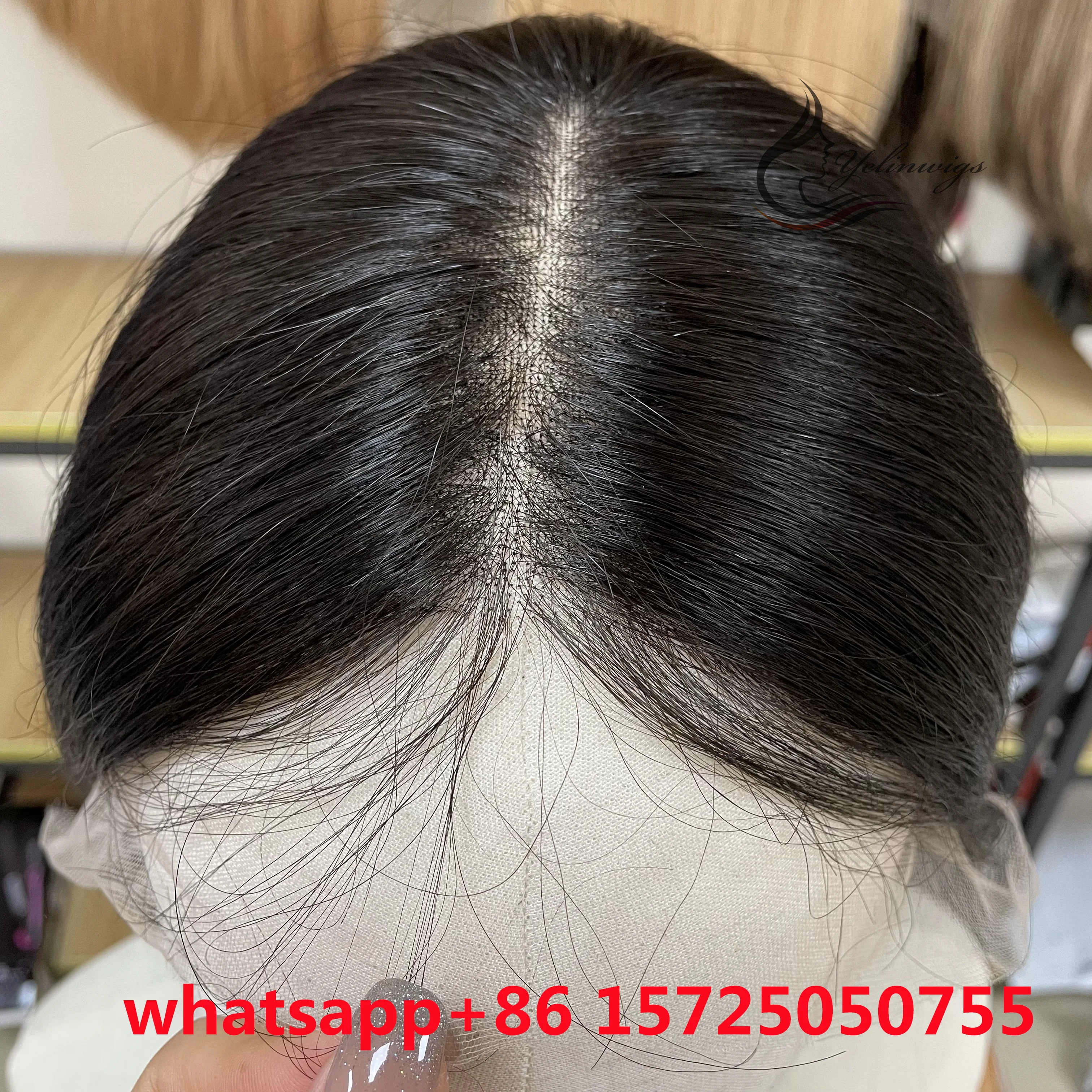 The Most Popular Jewish Wig European Virgin Hair Lace Top Wig Jewish Kosher Natural Black Lace Top In Stock