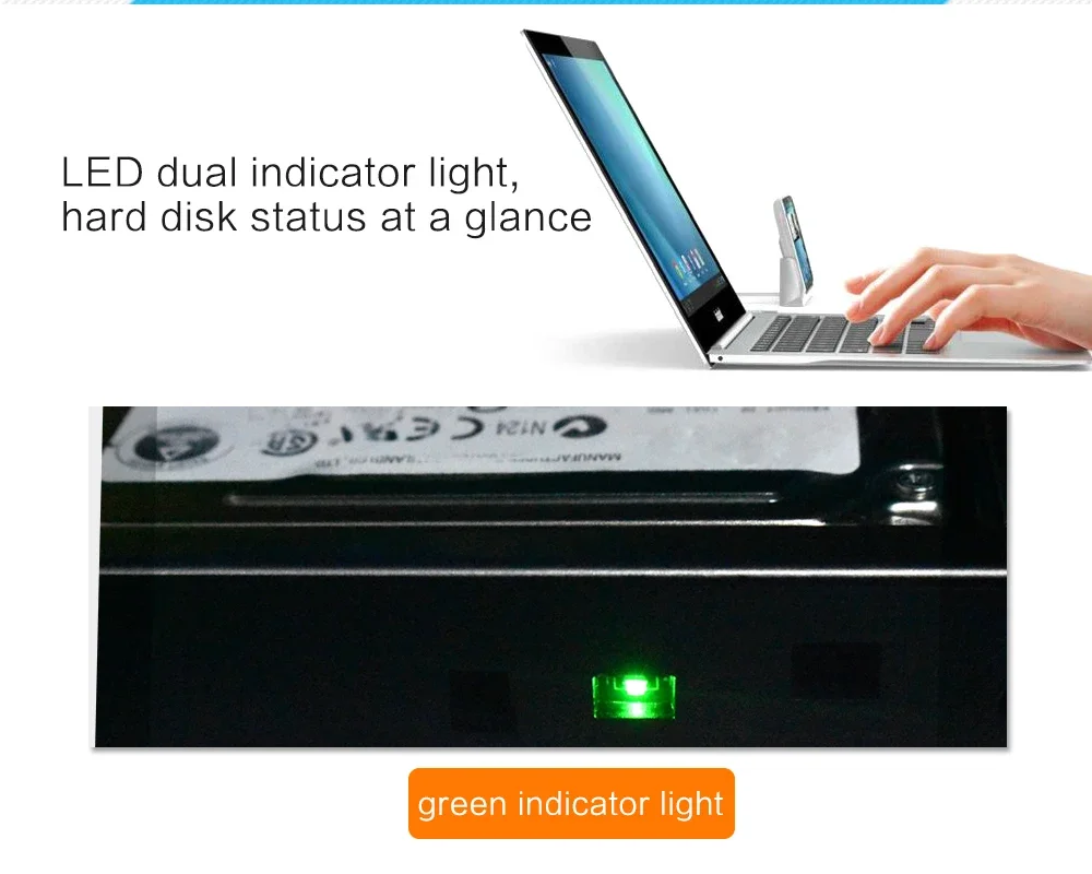 HDD Enclosure COOLCIRC Plastic Aluminum Universal 9.5/12.7mm SATA 3.0 2nd 2.5" SSD CD DVD to HDD Case Enclosure CD-ROM ODD Optibay