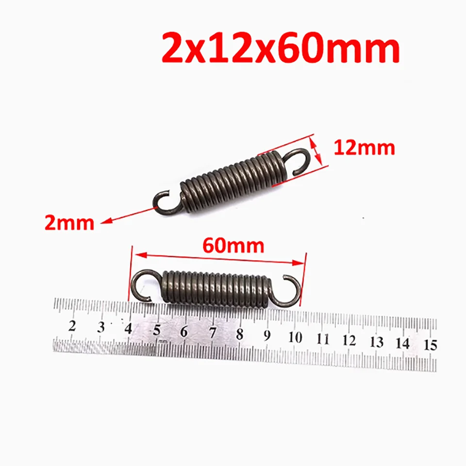 2 Pz Molle Di Prolunga Diametro Filo 2mm Molla Di Acciaio Tensione Molla Di Espansione OD 12mm Lunghezza 35mm-240mm Doppio Gancio - Foto 14