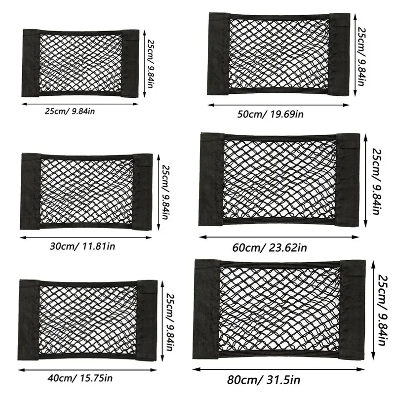 Car Trunk Storage Bag Trunk Storage Bag Car Trunk Organizer Car Storage Bag Car Storage Net 1PCS Car Net Car Trunk Storage Bag Luggage Storage Bag Double Stretch Velcro Net Mesh