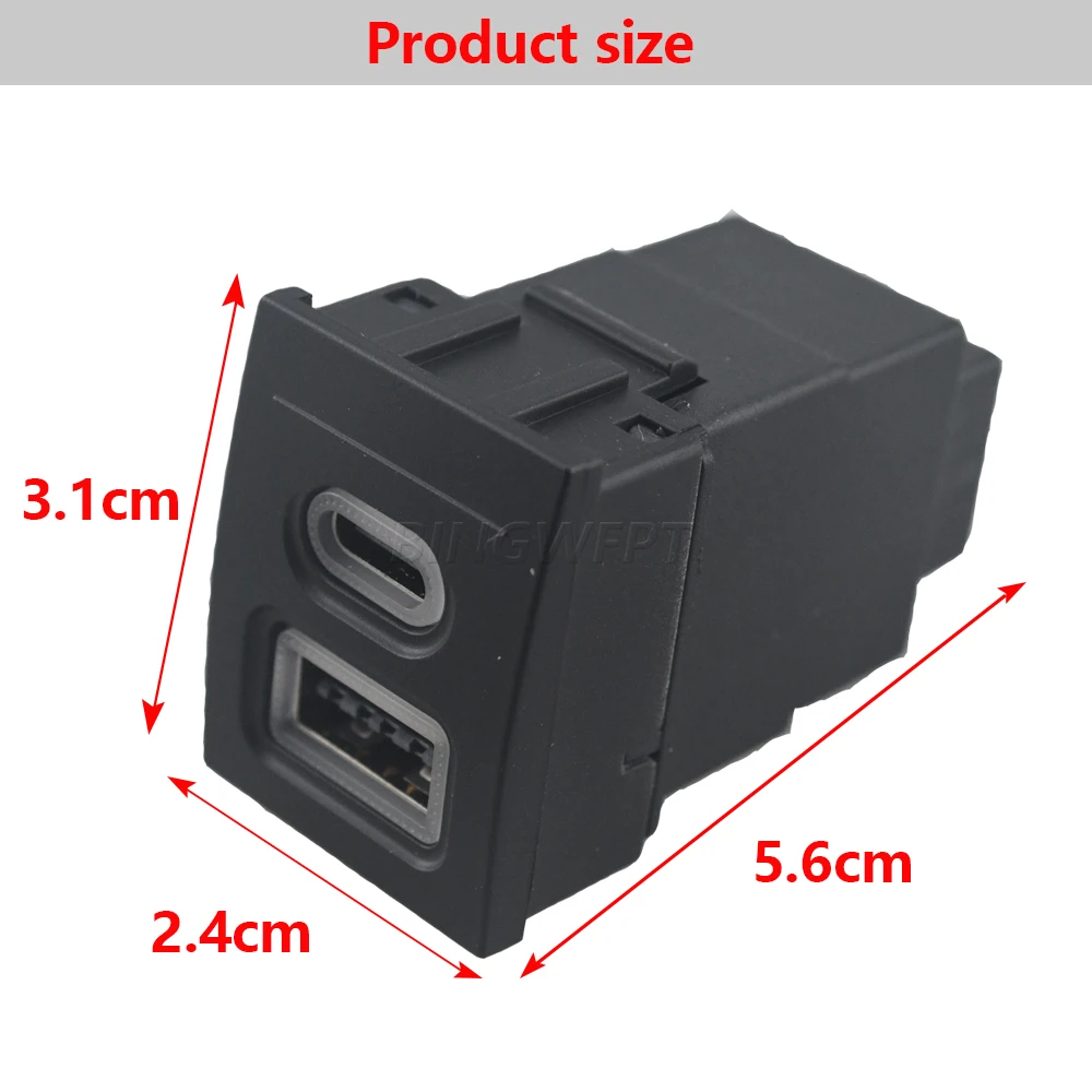 Car USB Charger PD Quick Charge QC3.0 Phone Charging Adapter Outlet Button For V