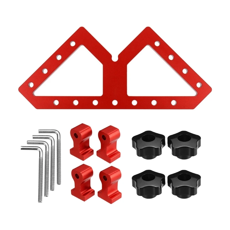 

Y1UD WType Auxiliary Fixture Woodworking Aluminum Square Right Angle Clamping Positioning Panel Fixing Clips Tools
